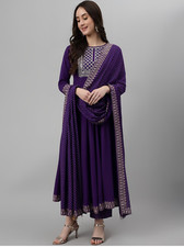 Embroidered Anarkali Suit with Dupatta Traditional Ethnic Wear with Palazzo