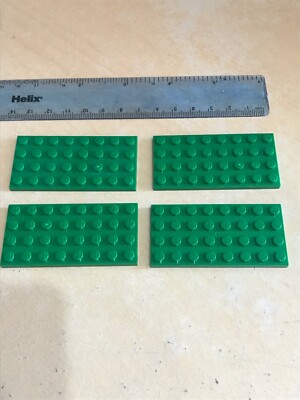 Lego 4 x grüne Grundplatte / flache Gebäude Grundplatte 8 x 4 Pin TOP Zustand