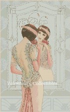Art Deco Lady Looking in the Mirror Counted Cross Stitch Chart  No.1-126 