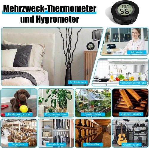 5/10x Digital Thermo-Hygrometer Thermometer Luftfeuchtigkeit Temperaturmessgerät - Bild 8 von 13