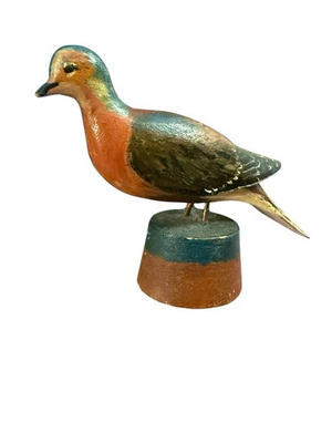 #ad Vintage Hand Carved Painted Morning Dove “Sioux Warriors”? Folk Art Bird Native $28.00