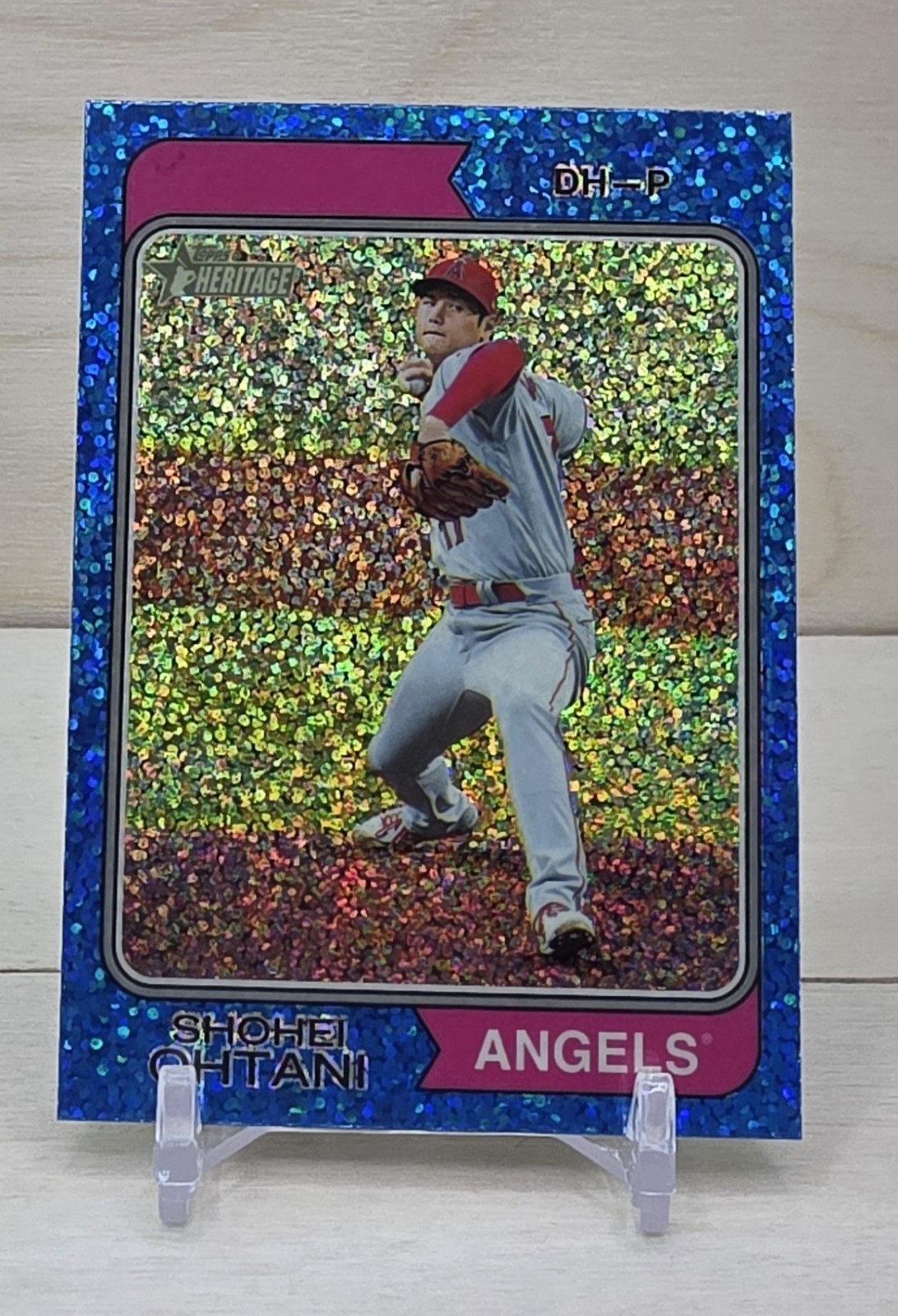 2023 Topps Heritage SHOHEI OHTANI Chrome BLUE SPARKLE Perfect Centering - Mint
