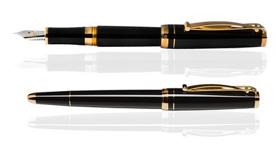CLEO Skribent GOLD Füllfederhalter schwarz, 18 K Goldfeder