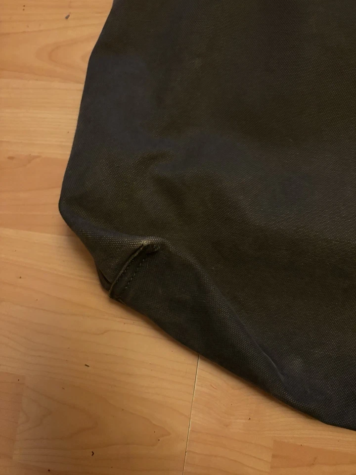 "Bolso de mano de transporte de lona MADEWELL 17x13,5"" cuero marrón negro lavado"  Foto 3 de 4