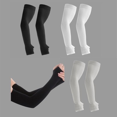 2 Pairs Arm Sleeves Compression UV Protection Cooling Sun Sleeves Tattoo Cover