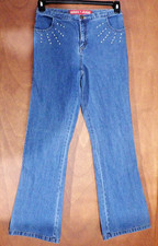Y2K Guess Jeans Flare Studded Sunburst Red Tag Size 16 Girls 28" Waist