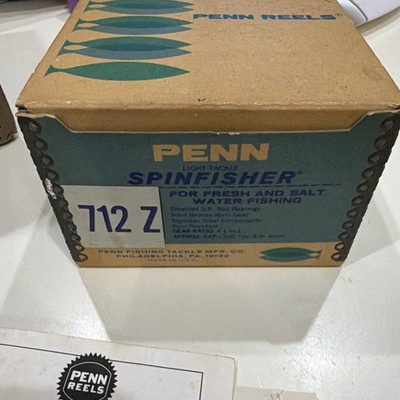 Vintage Penn 712Z Spinfisher Fishing Spinning Reel USA in box with