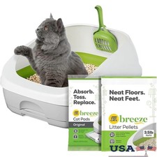 Purina Breeze Cat Litter Box System W/ Pads Pellets Anti-Tracking Design New