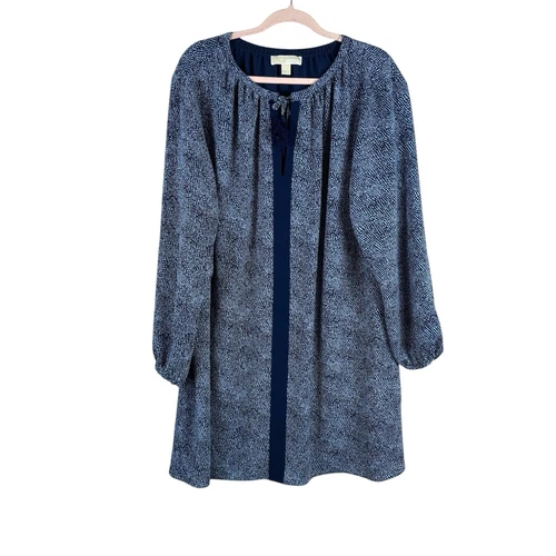 Abito boho MICHAEL KORS donna taglie forti 2X stampa blu manica 3 4 nappa
