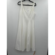 Reformation Mikol Dress Ivory/White Midi A-Line Tank Dress Size L NWT Minimalist
