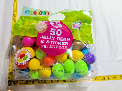 Easter Eggs 50 CountJelly Beans & Stickers Fun! Free Shipping!!! NEW!!!