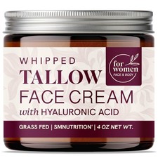 Beef Tallow Face Moisturizer for Women  With Hyaluronic Acid  Hydrating...