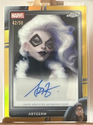 2026 Topps Chrome Marvel Comics Comic Artist Auto Black Cat /50