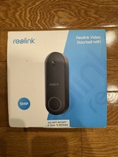 REOLINK Smart Video 5MP Doorbell Camera Wi-Fi W/ Chime D340 Black