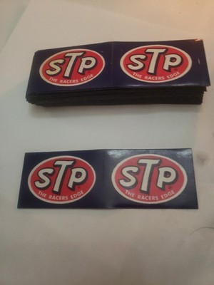 (2) Vintage STP  The Racer s Edge  Vinyl Stickers  - Small 1.5 X 2.25