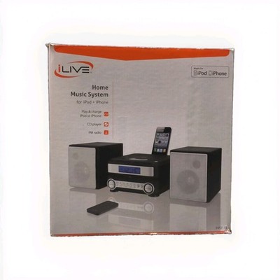iLive iHP211B Home Music System CD AM/FM Alarm Clock iPod/iPhone Dock Black
