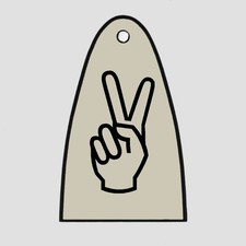 GUITAR TRUSS ROD COVER - Engraved Etched - Fits Schecter - PEACE FINGERS - CREAM