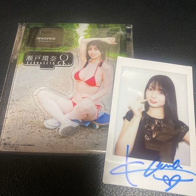 Kanna Seto Polaroid Instax Cheki Foto Autogramm signiert + Acrylständer #9364
