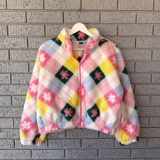 NEW Old Navy Oversized Sherpa Zip Jacket Girls Size XL Floral
