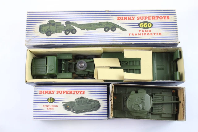 09 Dinky Supertoys 651 Centurion Tank 660 Tank Transporter Diecast Meccano x 2