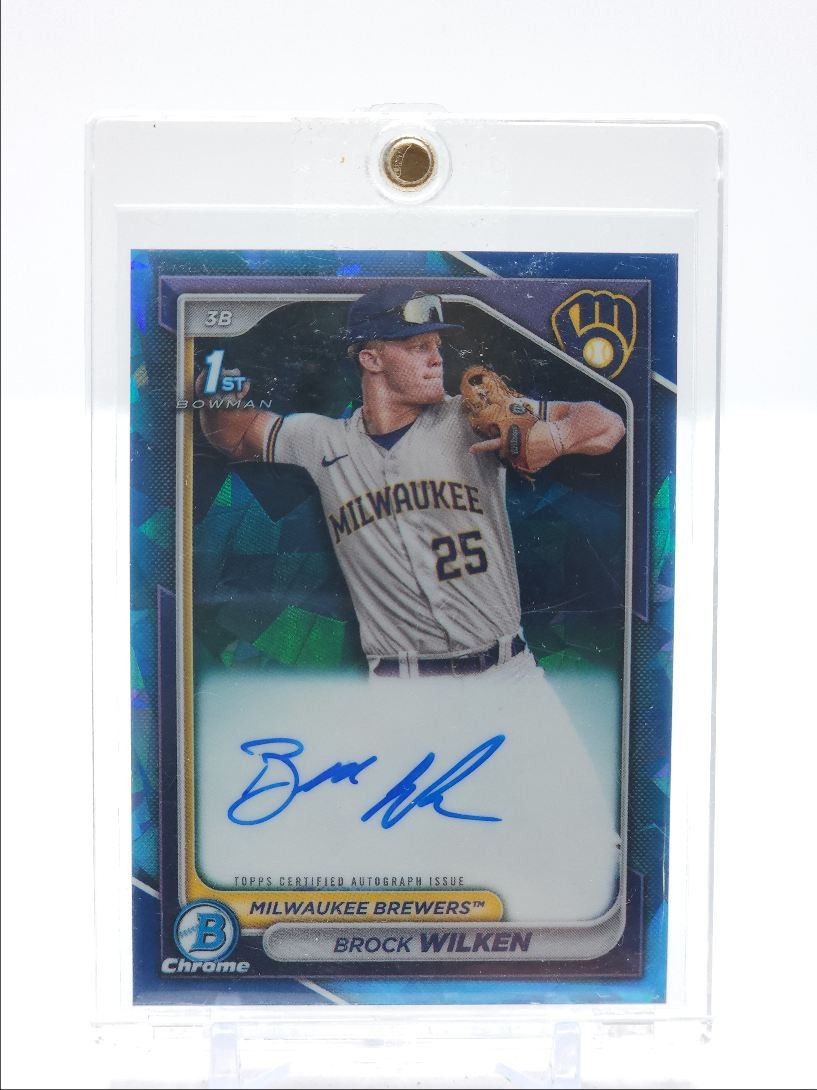 BROCK WILKEN 2024 BOWMAN CHROME 1ST SAPPHIRE AUTOGRAPH AUTO Q3249