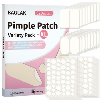 BAGLAK Pimple Patches for Face, 8mm, 10mm, 12mm, 14mm, 25x60mm, 30x60mm XL 
