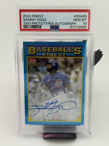 Topps 2024 Finest 1993 Prototypes Auto Sammy Sosa Cubs #93A-SS /99 PSA 10