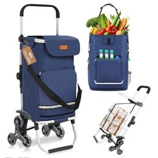 3in1 Trolley Einkaufstrolley Klappbar Einkaufswagen mit K&uuml;hlfach Treppensteiger