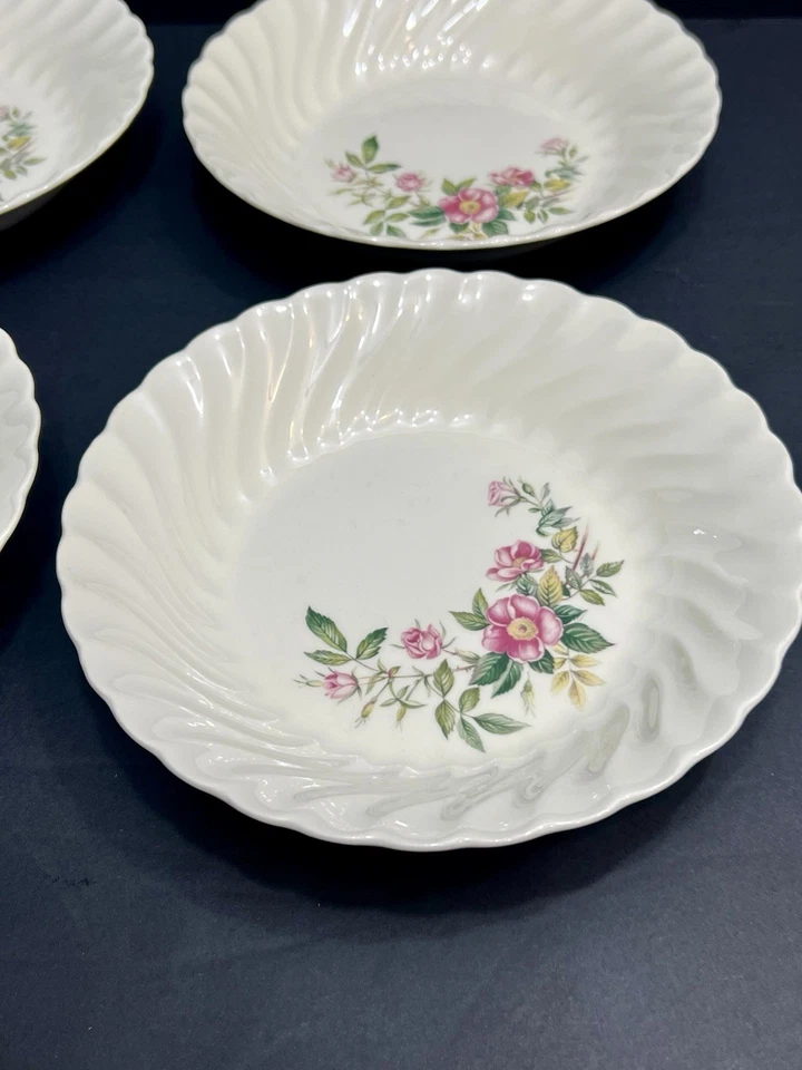 Винтажное сервировочное блюдо Royal China Inc Rose Lane 8 дюймов - набор из 4 б/у в отличном состоянии - Изображение 3 из 4