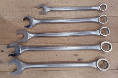 MINT! Wright Tools 5pc SAE Large Combination Wrench Set 1-3/4'' to 2-1/4'' , USA