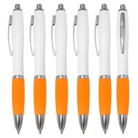 FüR Retraktile Kugelschreiber, 6 StüCk 1.0Mm Schwarze Tinte Orange/Weiß