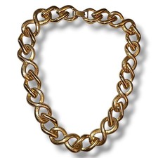 Vintage Chunky Gold Tone Chain Necklace 18in Statement Link 80s 90s Bold