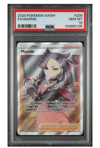 Marnie (Full Art) - 200/202 Sword & Shield Base Set PSA 10 GEM MINT - POKEMON