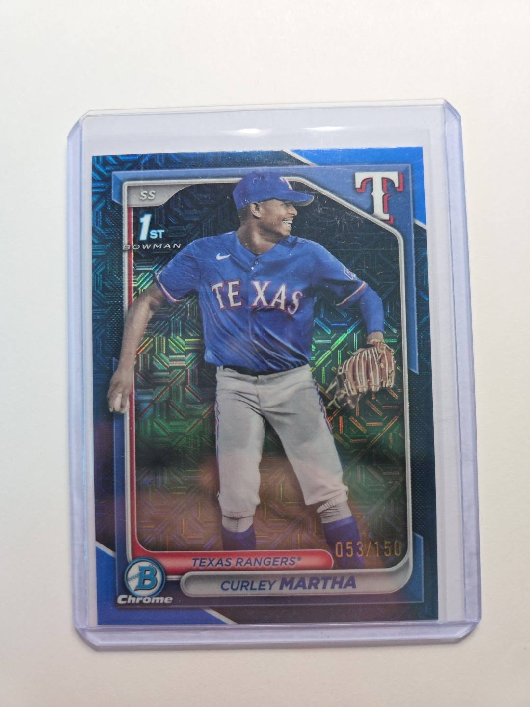 Curley Martha 2024 Bowman Chrome 1st Blue Mega /150 Refractor Rangers