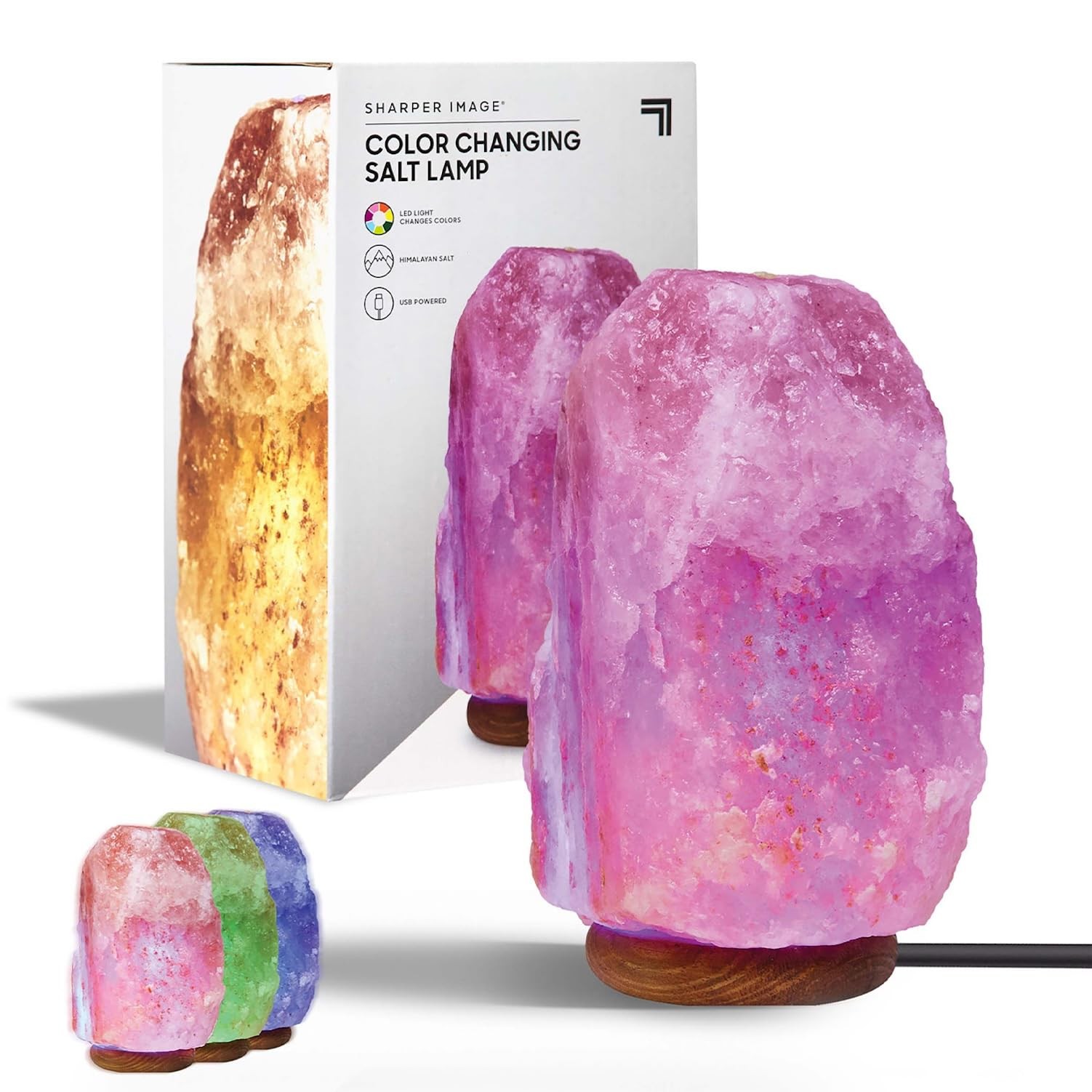 Lampe en cristal de sel changeant de couleur idée cadeau bien être originale