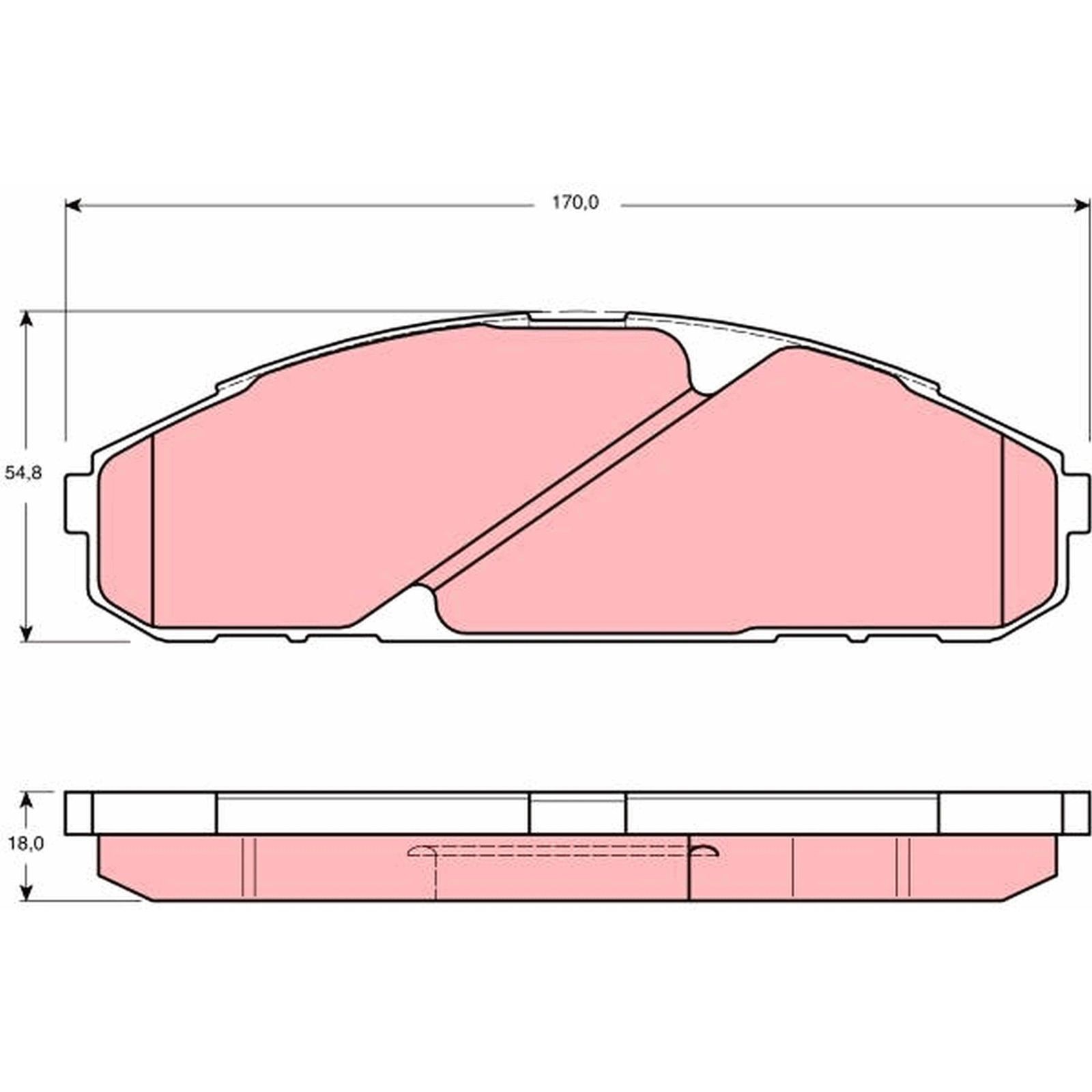 1x ORIGINAL® Trw Bremsbelagsatz, Scheibenbremse Vorne für Nissan PATROL GR IV