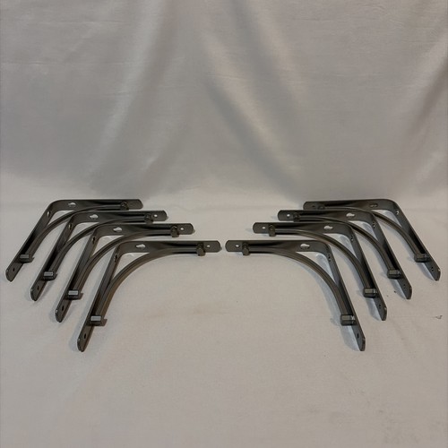 Lot of 8 Stylewell Classic Arch Decorative Shelf Bracket Satin Nickel Steel 6x8”