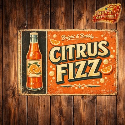 Orange Crush Vintage Retro 1950s Aluminum Decorative Metal Sign 8x12