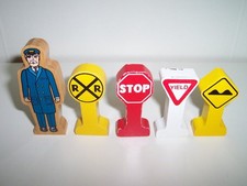 Thomas Wooden Train Figure Lot Conductor Signs 2000