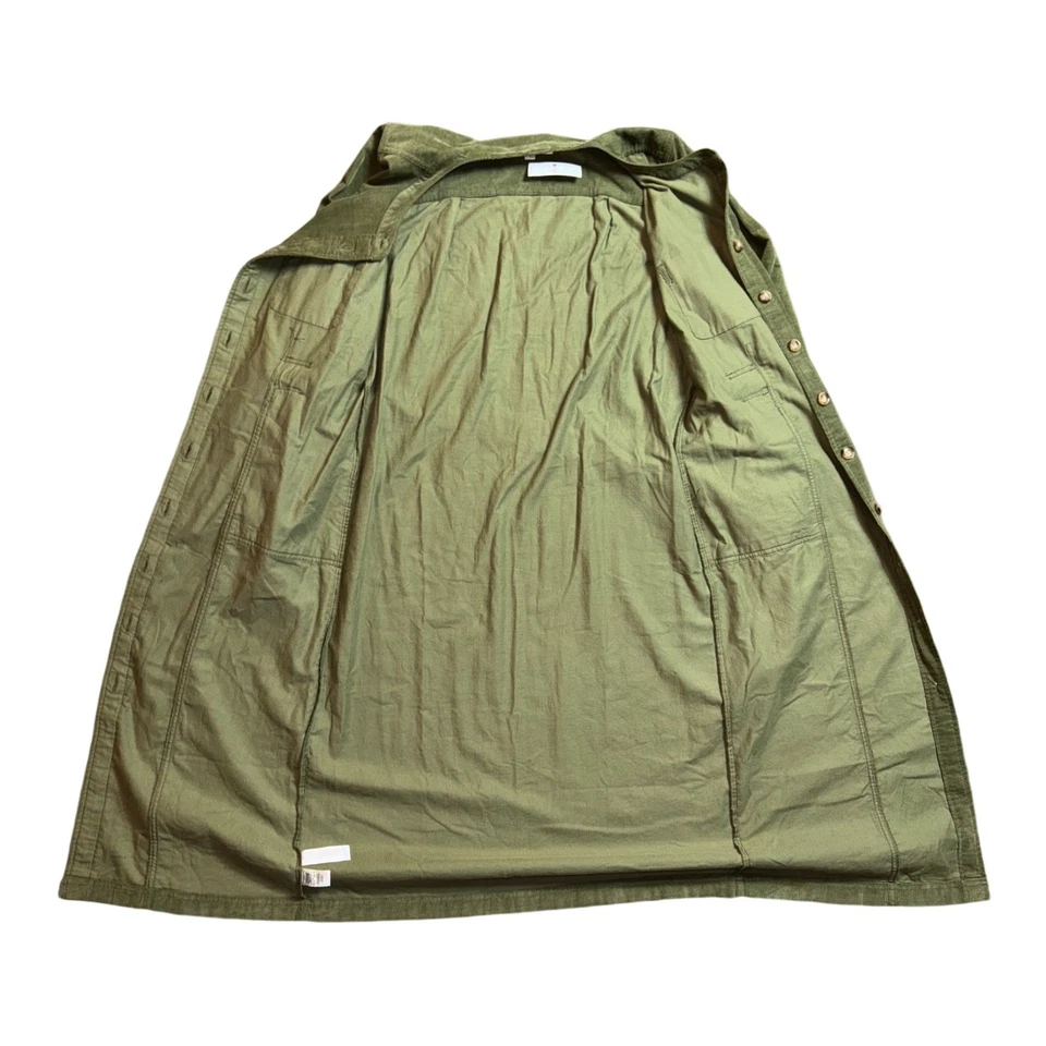 LOFT зеленый вельвет кнопка спереди подпоясанный Midi рубашка платье размер 12 - Изображение 3 из 4