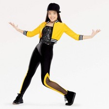 Dance Costume XL Child Yellow Revolution RC20939 Hip Hop Jumpsuit Jacket