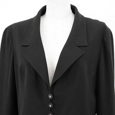 CHANEL BOUTIQUE Tailored Jacket 97P P07488 Wool Women's Size 44 Black Authentic