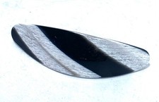 Vintage French 1980s Hair Barrette - Black  White Stripe - Made in France Clip
