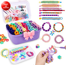 Bracelet Making Kit for Girls Ages 8-12, Weaving Rainbow Bands Kit,Diy Toys for