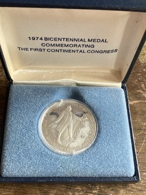1974 American Revolution Bicentennial Medal John Adams 0,925 Sterling Silber