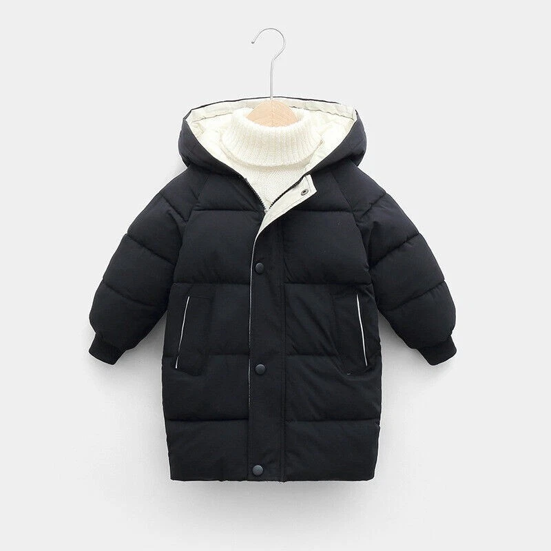 NEW BOYS COATS KIDS BACK TO SCHOOL FUR HOODED PARKA JACKET WINTER WARM COAT SIZE - Image 4 of 4