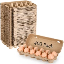 400 Pcs Cardboard Egg Cartons Blank Paper Pulp Egg Cartons One Dozen Egg Cart...