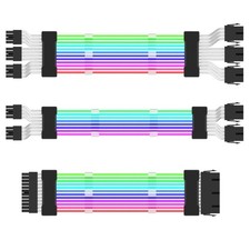 Image of ARGB Power Supply Extension Cable RGB Flow ATX 24Pin GPU Dual Triple 8Pin