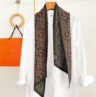70%Cashmere 30% Silk Scarf 160cmX22cm cashew Print Bandanna Shawl Neckerchief 