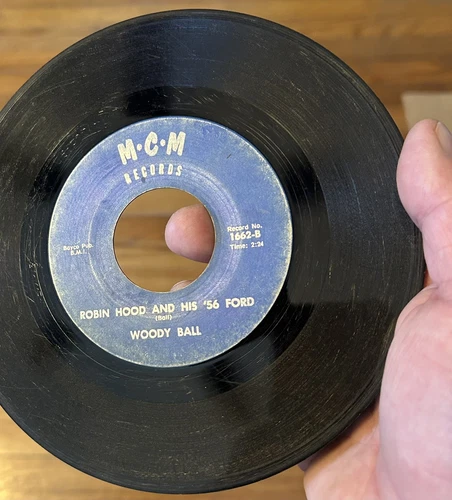 RARE Comped GEORGIA Rockabilly 45 WOODY BALL Robin Hood & His ‘56 Ford GRAIL G+ - Imagen 3 de 4